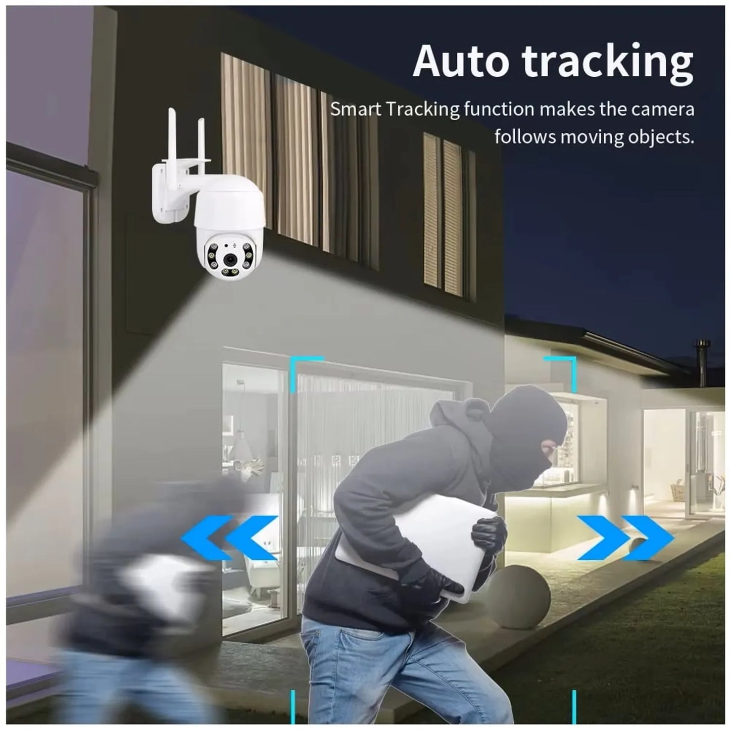 Cámara de Seguridad WiFi 1080P Visión Nocturna Rotación 360° IP66